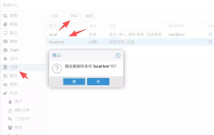 移除存储分区